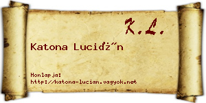 Katona Lucián névjegykártya